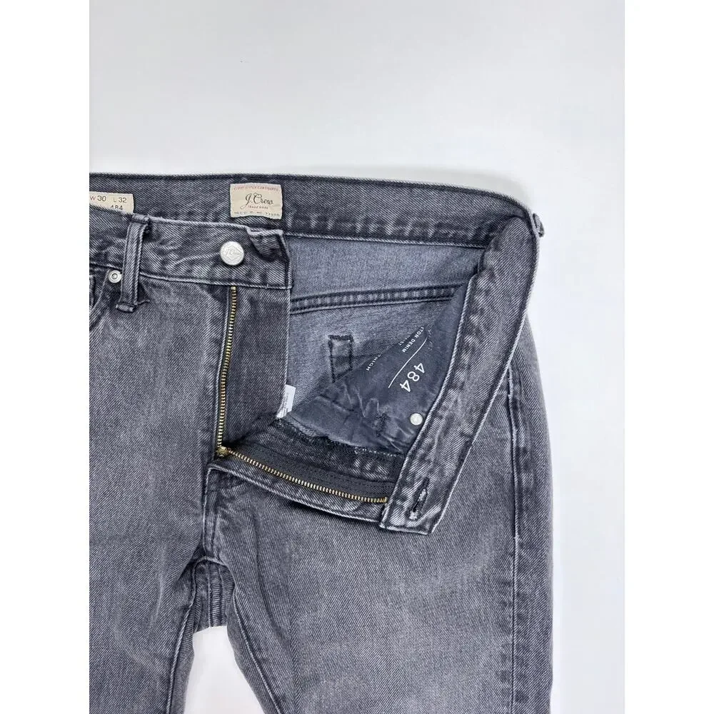 J.Crew 484 Men’s Black Wash Jeans 30x32 Slim Tapered Denim Re-Imagined Cotton